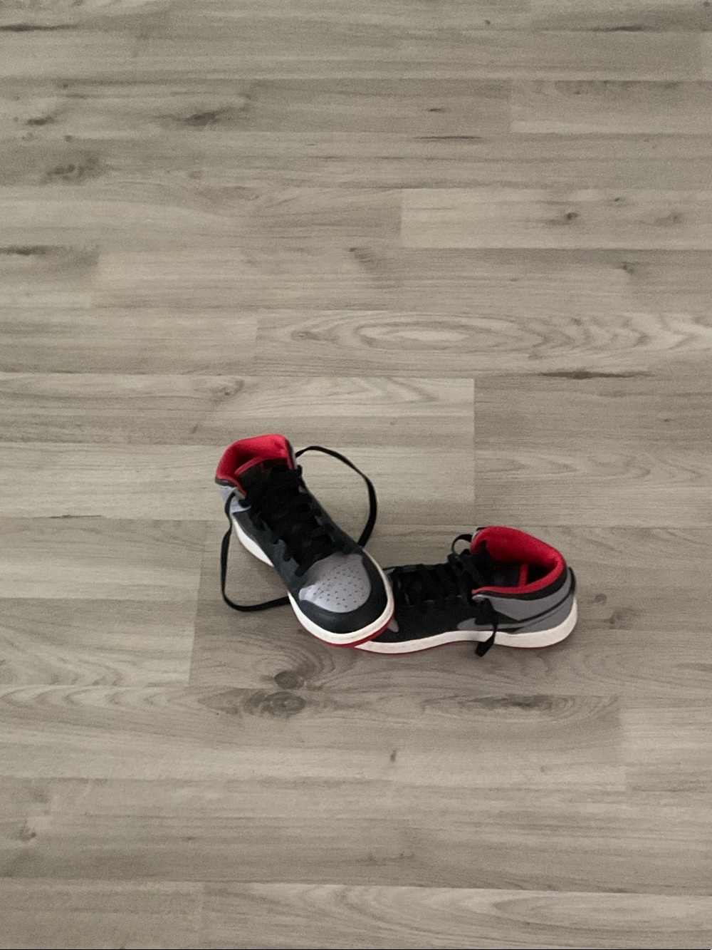 Kids Black, Gray & Red Athletic Sneakers